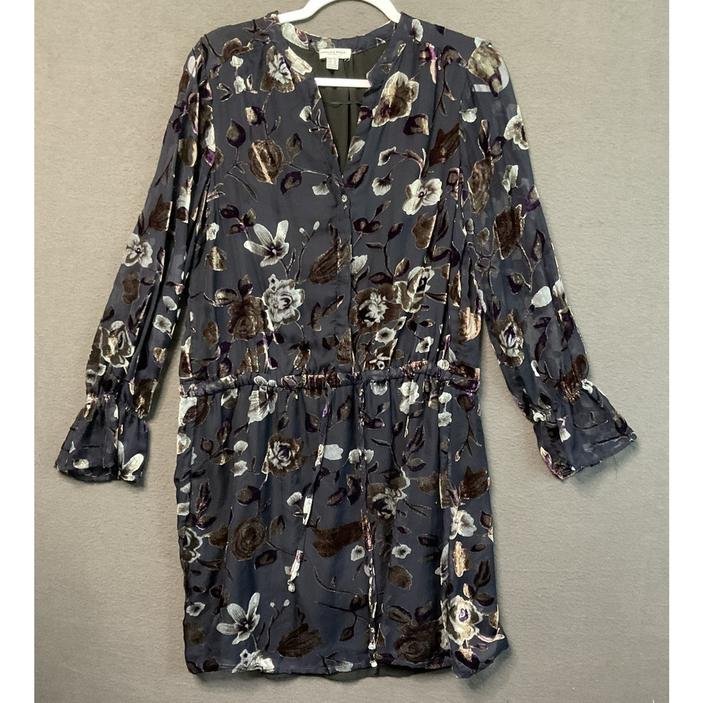 Carolina Belle‎ Dress Womens 10 Velvet Floral Long Sleeve Lined Elegant